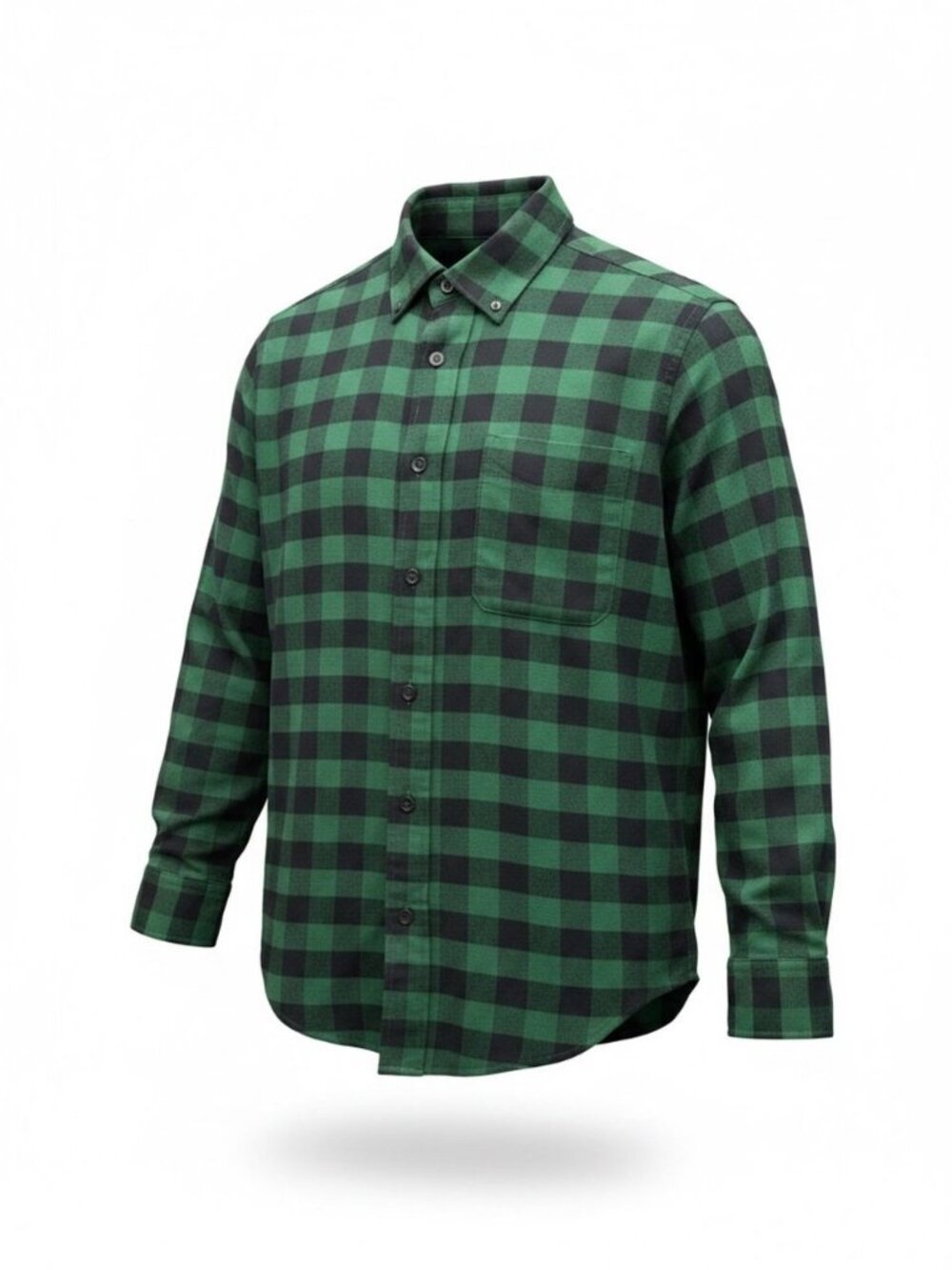 Christian Lacroix Men's New Shirt Black Green Buffalo Check Flannel Size Small